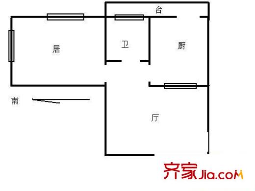 頌禹里戶型圖 戶型圖 1室1廳1衛(wèi)1廚