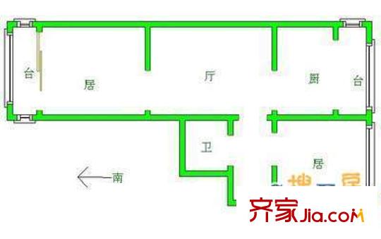 頌禹里戶型圖 戶型圖 2室1廳1衛(wèi)1廚