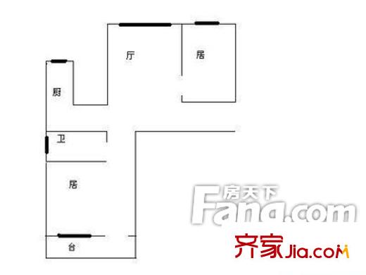 頌禹里戶型圖戶型圖 2室1廳1衛(wèi)1廚