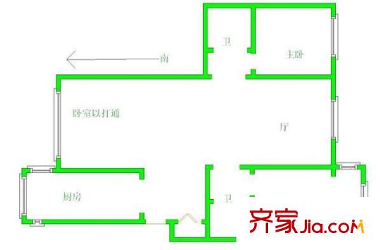 金合園戶型圖戶型圖 3室1廳2衛(wèi)1廚