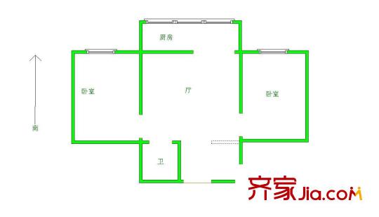 金合園戶型圖戶型圖 2室1廳1衛(wèi)1廚