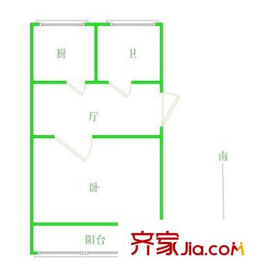 金冠里戶型圖戶型圖 1室1廳1衛(wèi)1廚
