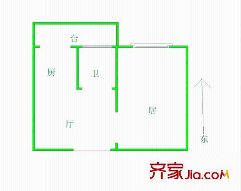 金冠里戶型圖戶型圖 1室1廳1衛(wèi)1廚
