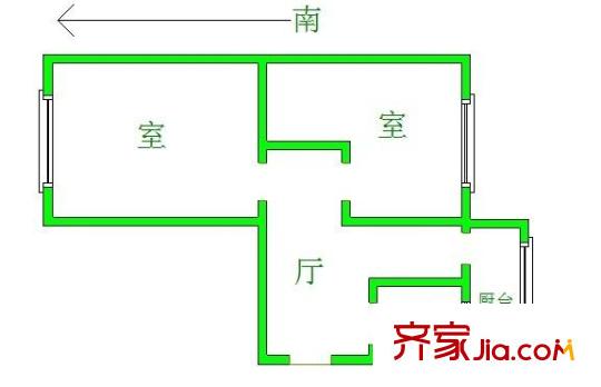程林里 2室 戶型圖