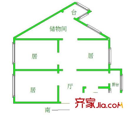 程林里 3室 戶型圖