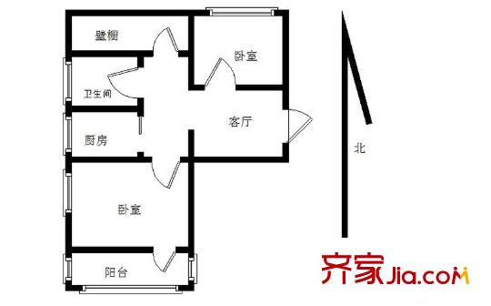 觀園公寓 2室 戶型圖