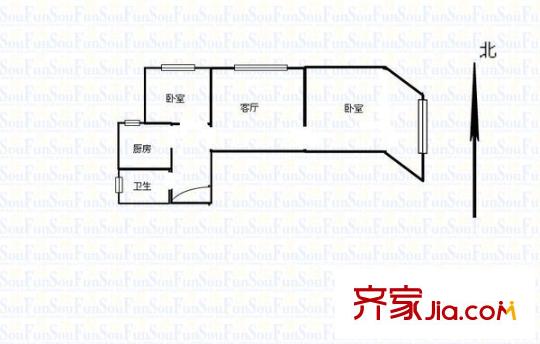 唐鋼高層 2室 戶型圖