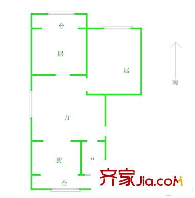 金海灣花園戶型圖戶型圖 2室1廳1衛(wèi)1廚