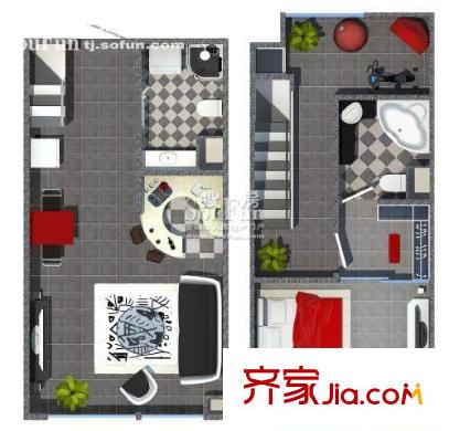 萬科金色家園戶型圖塑糖公寓創(chuàng)意生活一 1室1廳1衛(wèi)1廚