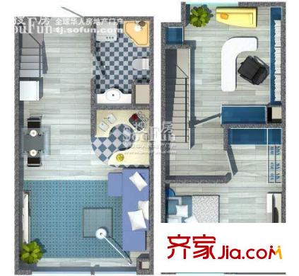 萬科金色家園戶型圖塑糖公寓創(chuàng)意生活二 1室2廳2衛(wèi)1廚