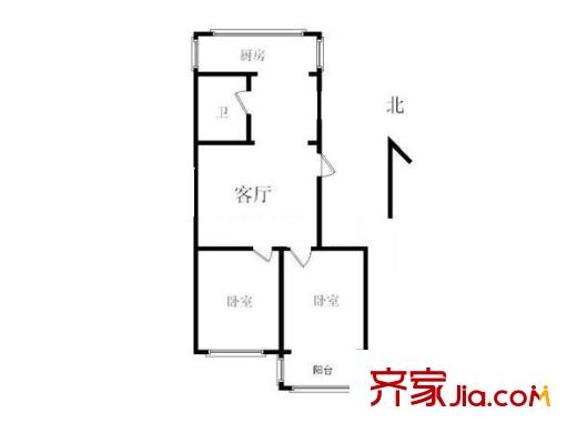 蓮安里 2室 戶型圖