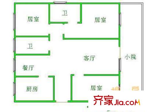 天康園戶型圖戶型圖 3室1廳1衛(wèi)1廚