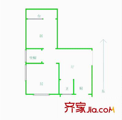 航天北里戶型圖戶型圖 2室1廳1衛(wèi)1廚