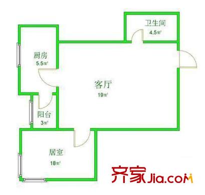 盛和家園戶型圖戶型圖 1室1廳1衛(wèi)1廚