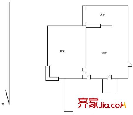 盛和家園戶型圖戶型圖 2室1廳1衛(wèi)1廚