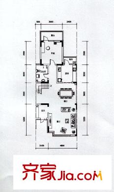 招商鉆石山別墅戶型圖DT2疊上首層戶型圖 5室2廳3衛(wèi)1廚