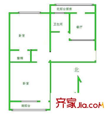 翔云西里 2居室 戶型圖