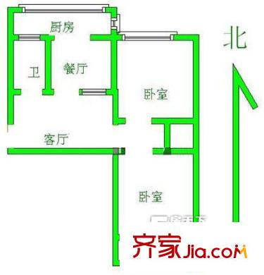 翔云西里 2居室 戶型圖