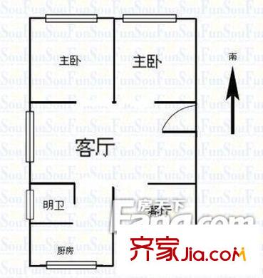 翔云西里 2居室 戶型圖