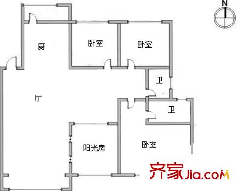 云麗園戶型圖戶型圖 4室1廳2衛(wèi)1廚