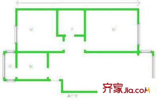 源德里戶型圖戶型圖 2室1廳1衛(wèi)1廚