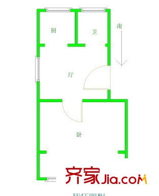 源德里戶型圖戶型圖 1室1廳1衛(wèi)1廚