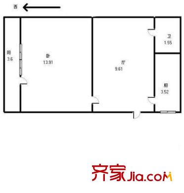 源德里戶型圖戶型圖 1室1廳1衛(wèi)1廚