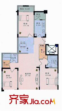 翠湖溫泉花園戶型圖戶型圖 2室3廳3衛(wèi)1廚