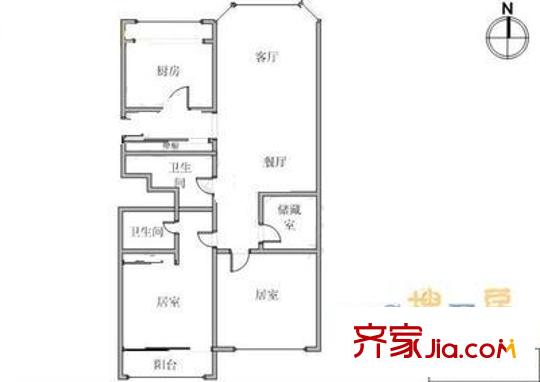 翠湖溫泉花園戶型圖戶型圖 2室2廳1衛(wèi)1廚