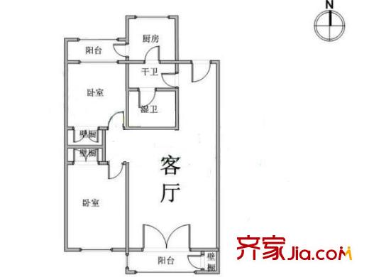 嘉泰花園戶型圖外景圖 2室1廳1衛(wèi)1廚
