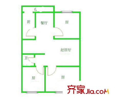 嘉泰花園戶型圖戶型圖 3室2廳1衛(wèi)1廚