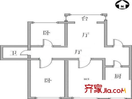 云居公寓 3室 戶型圖