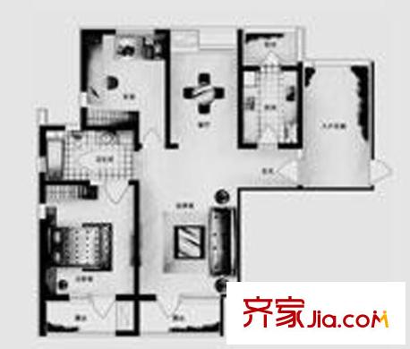 萬(wàn)科金域藍(lán)灣戶型圖戶型圖 2室2廳1衛(wèi)1廚