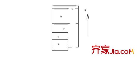 幸福北里 1室 戶型圖