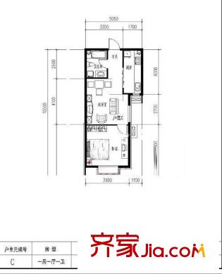幸福北里戶型圖戶型圖 1室1廳1衛(wèi)1廚