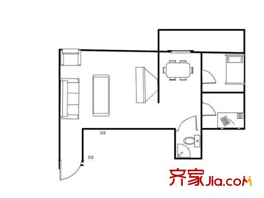 幸福北里戶型圖戶型圖 1室1廳1衛(wèi)1廚