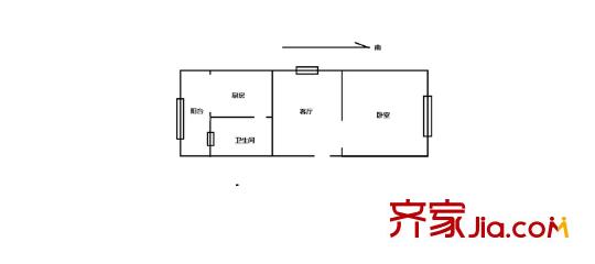 市政樓?河東區(qū) 1室 戶型圖