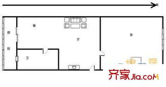 市政樓?河?xùn)|區(qū)戶(hù)型圖戶(hù)型圖 1室1廳1衛(wèi)1廚