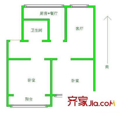 南江小區(qū)戶型圖戶型圖 2室2廳1衛(wèi)1廚