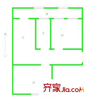 南江小區(qū)戶型圖戶型圖 2室2廳1衛(wèi)1廚