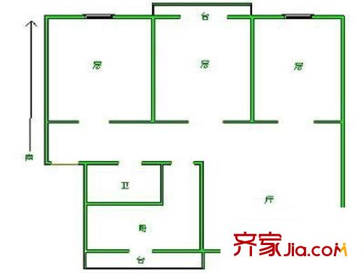 南江小區(qū)戶型圖戶型圖 3室1廳1衛(wèi)1廚