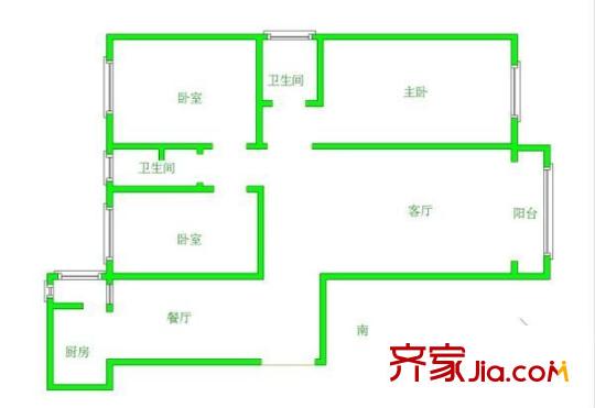 蓬仁園戶型圖 戶型圖 3室1廳1衛(wèi)1廚