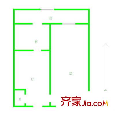 堤中里戶(hù)型圖戶(hù)型圖 1室1廳1衛(wèi)1廚
