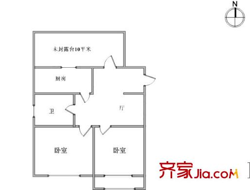 水藍(lán)花園戶型圖戶型圖 2室1廳1衛(wèi)1廚