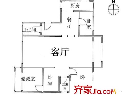 馨名園戶型圖戶型圖 3室1廳2衛(wèi)1廚
