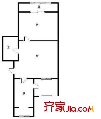 鳳園北里戶型圖戶型圖 1室1廳1衛(wèi)1廚