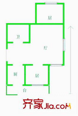 中心北里戶型圖戶型圖 2室2廳1衛(wèi)1廚