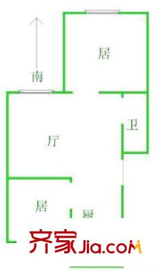 中心北里戶型圖戶型圖 2室2廳1衛(wèi)1廚
