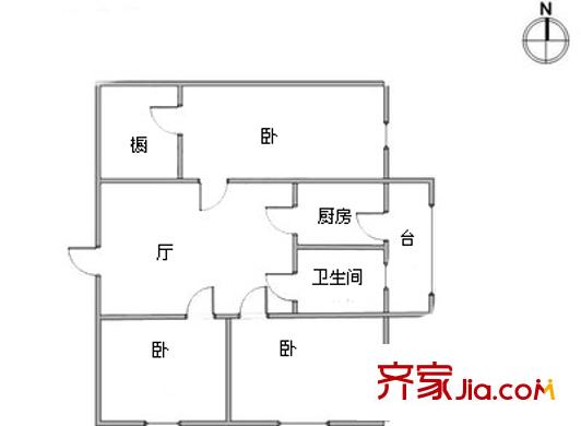 林苑北里戶型圖戶型圖 3室1廳1衛(wèi)1廚