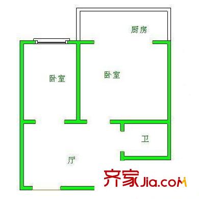 林苑北里戶型圖戶型圖 2室1廳1衛(wèi)1廚